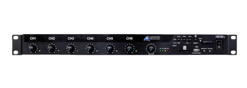 Australian Monitor Mixer Amp 1 x 120W with Re-Nameable Bluetooth