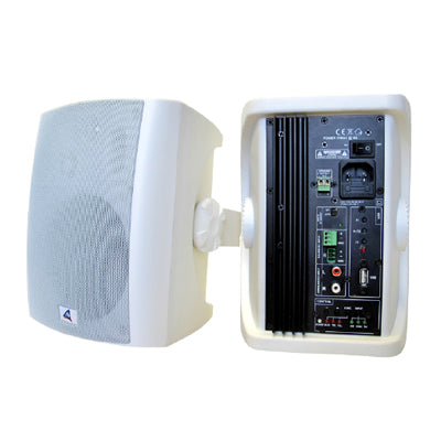 AMPAV40  40W Powered Speakers - Wall Mount (White)