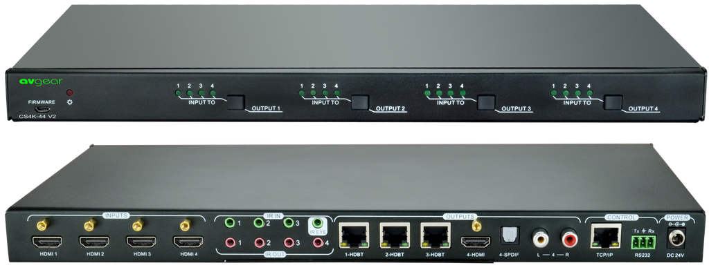 AV Gear AVG-CS4K-44 V3 -HDBT/HDMI Matrix 4×4 V3