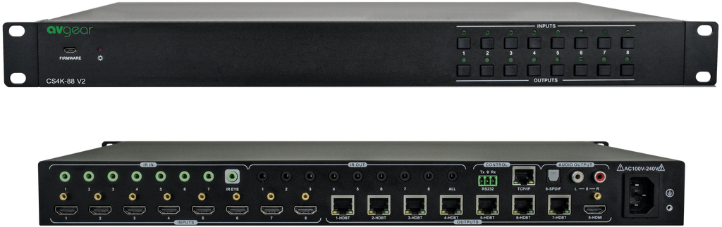 AV Gear CSK-4K-88 V3 - Professional 4K HDBaseT Distribution Matrix Kit