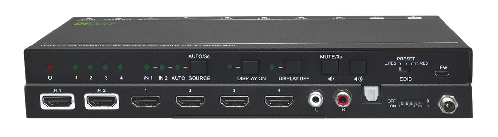 AV Gear UHS24 - HDMI2.0  2×4 Switcher  with Audio De-embedding