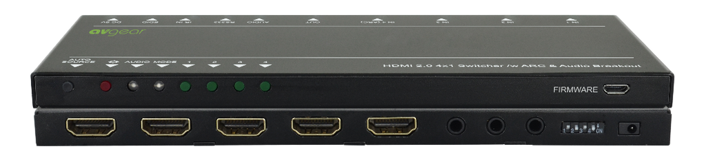 AV Gear UHS41 DA - Ultra 4K HDMI Switcher 4X1 with Audio De-embedder