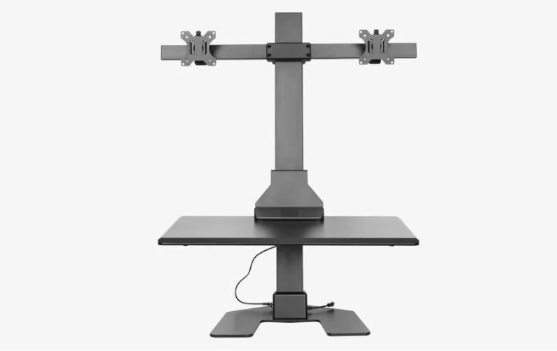 Ergovida EDT10-T02 Dual Monitor Electric Vertical Bar Desktop Sit-Stand Workstation