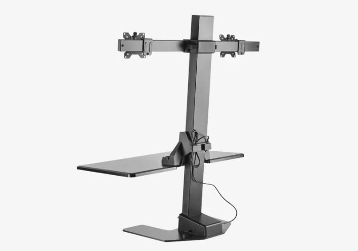 Ergovida EDT10-T02 Dual Monitor Electric Vertical Bar Desktop Sit-Stand Workstation