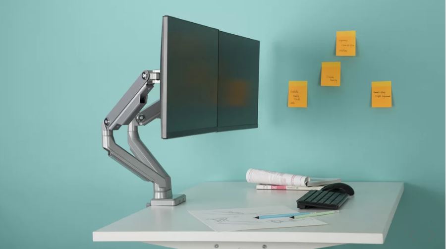 Ergovida EMA14-C24 Mechanical Spring Monitor Desk Mount (Dual Arm)