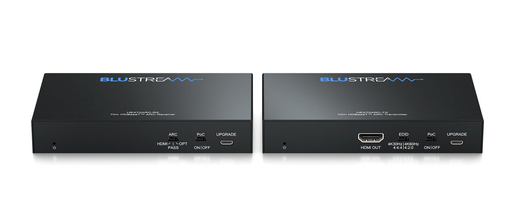 Blustream HEX70ARC-KIT HDBaseT™ ARC Extender Set - 70m (4K up to 40m), ARC, Bi-directional IR, Bi-directional PoC