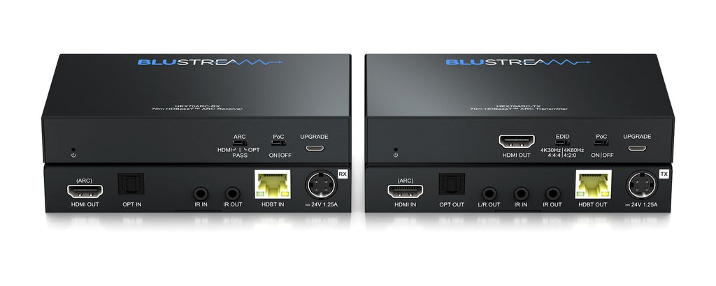 Blustream HEX70ARC-KIT HDBaseT™ ARC Extender Set - 70m (4K up to 40m), ARC, Bi-directional IR, Bi-directional PoC