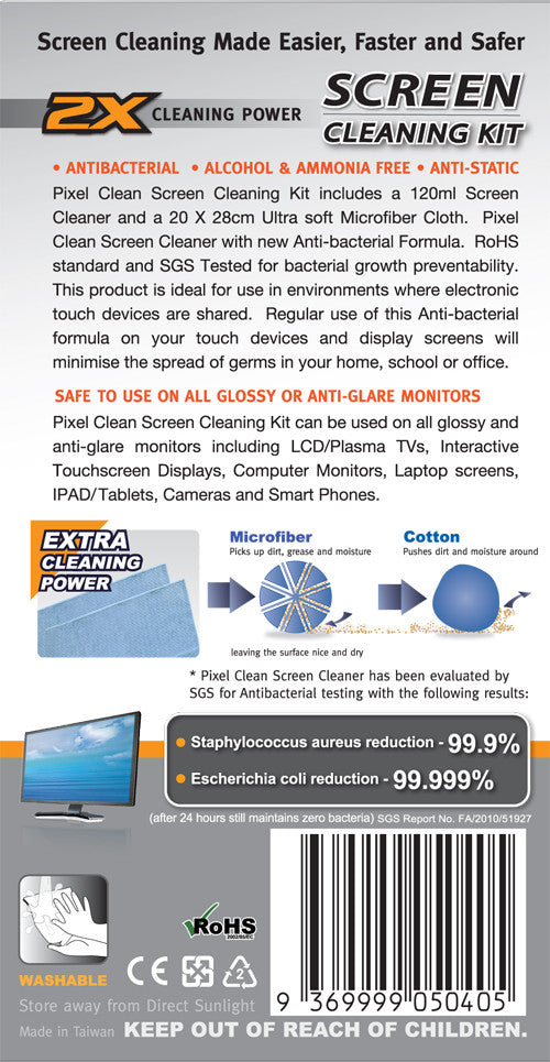 Pixel Clean -120ml Antibacterial Screen Cleaning Kit